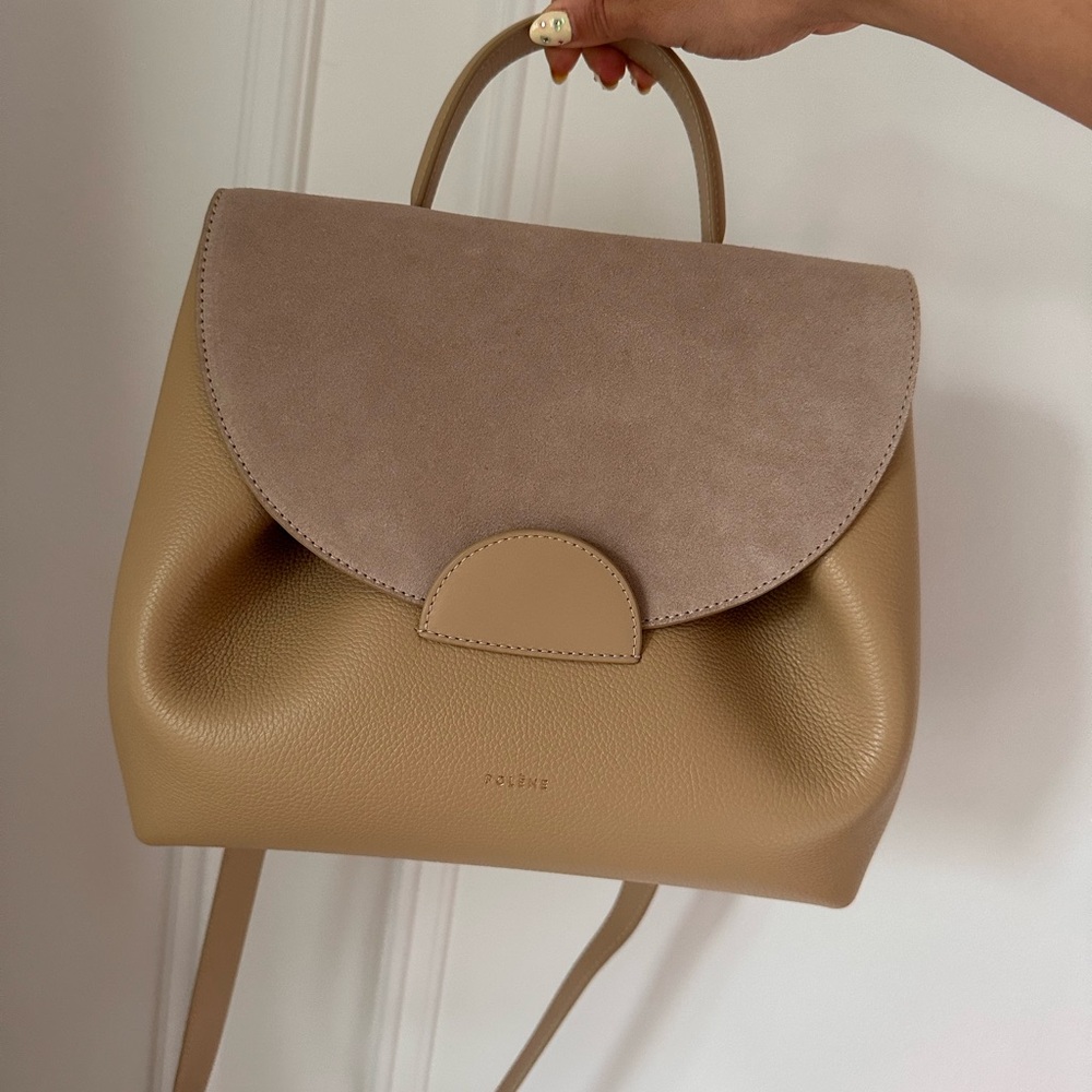 Polene Two-Tone Beige and Taupe Crossbody Bag - Picture 6 of 8